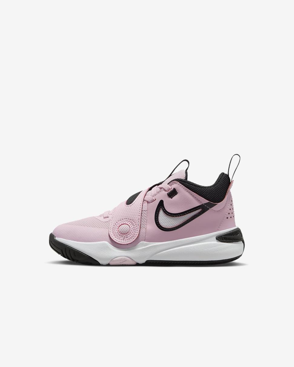 Nike Team Hustle D 11 Pink Foam/White/Black/Summit White | Kids Nike First Day Kicks