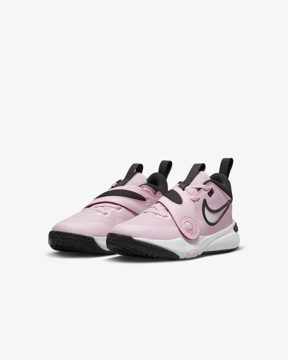 Nike Team Hustle D 11 Pink Foam/White/Black/Summit White | Kids Nike First Day Kicks