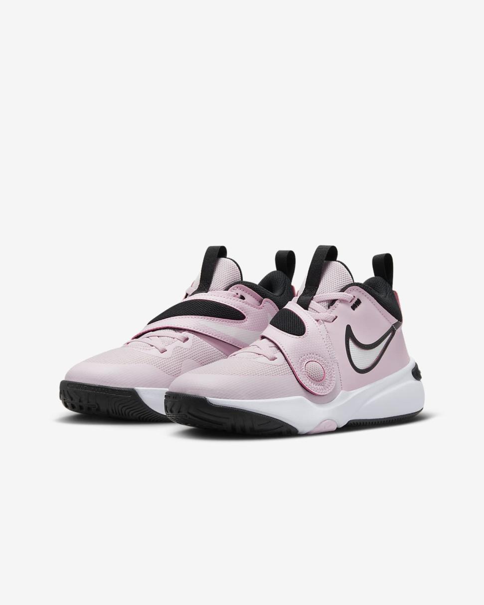 Nike Team Hustle D 11 Pink Foam/White/Black/Summit White | Kids Nike First Day Kicks