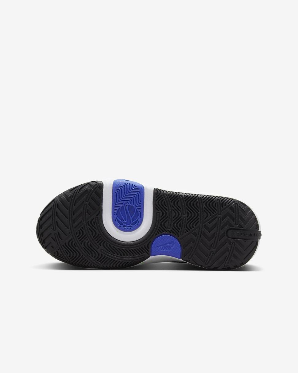 Nike Team Hustle D 11 Summit White/Pure Platinum/Green Strike/Racer Blue | Kids Nike First Day Kicks