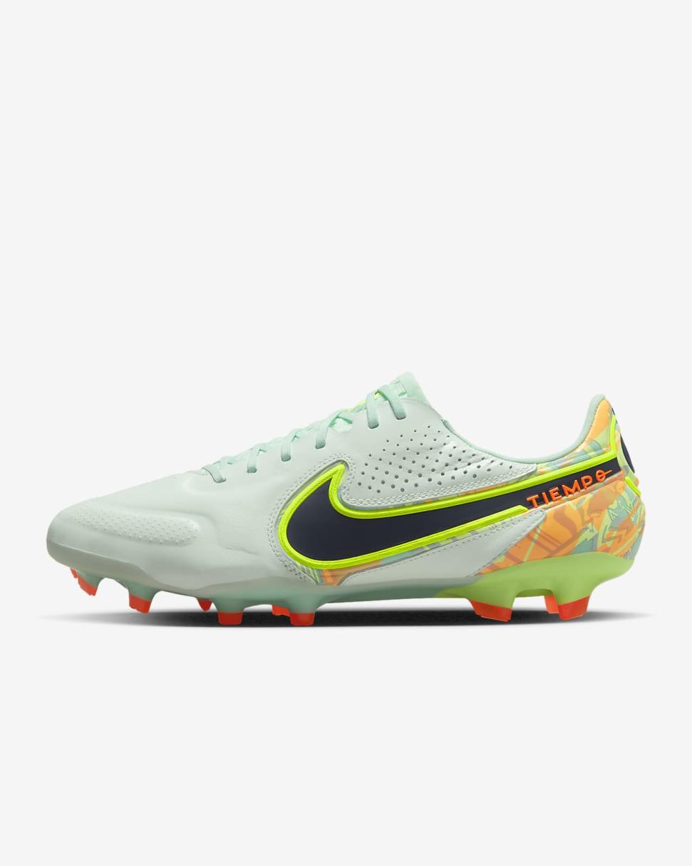Nike Tiempo Legend 9 Elite FG Barely Green/Total Orange/Blackened Blue | Mens Nike Soccer