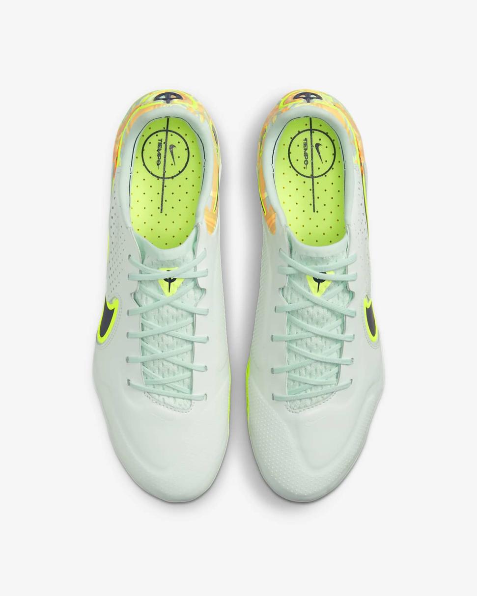 Nike Tiempo Legend 9 Elite FG Barely Green/Total Orange/Blackened Blue | Mens Nike Soccer
