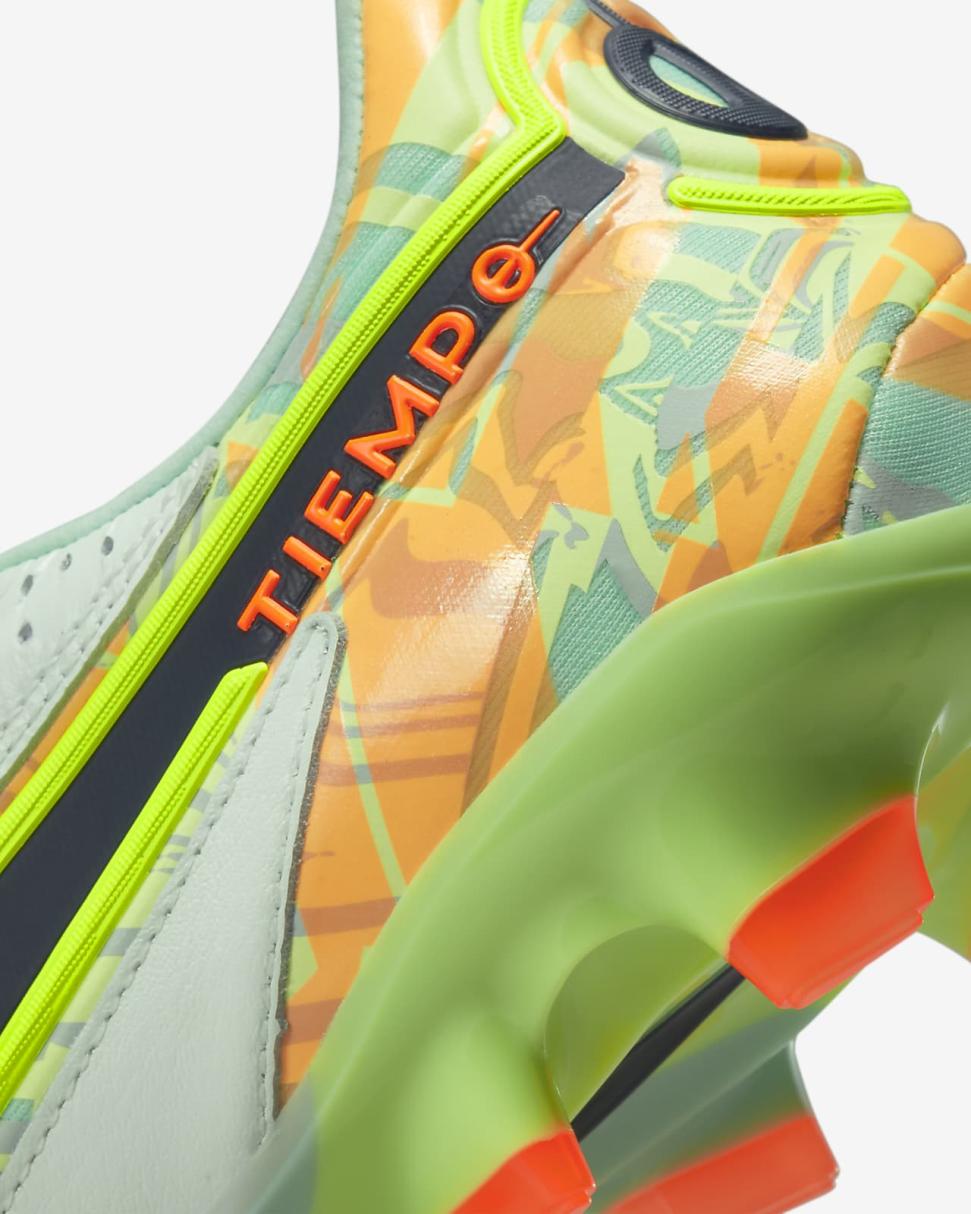 Nike Tiempo Legend 9 Elite FG Barely Green/Total Orange/Blackened Blue | Mens Nike Soccer