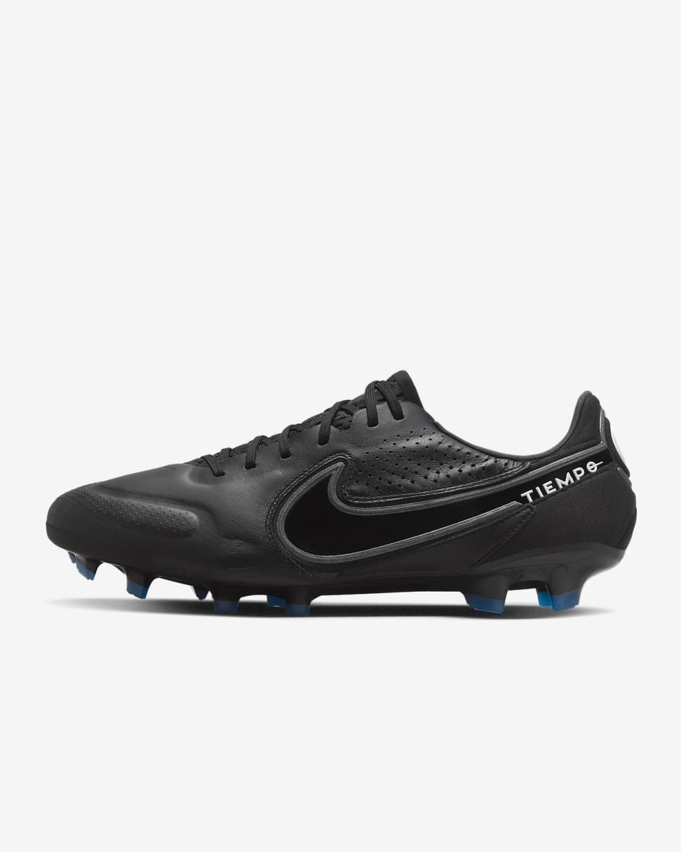 Nike Tiempo Legend 9 Elite FG Black/Summit White/Light Photo Blue/Dark Smoke Grey | Mens Nike Soccer