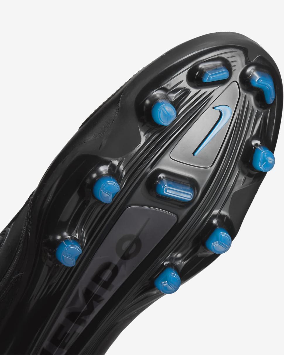 Nike Tiempo Legend 9 Elite FG Black/Summit White/Light Photo Blue/Dark Smoke Grey | Mens Nike Soccer