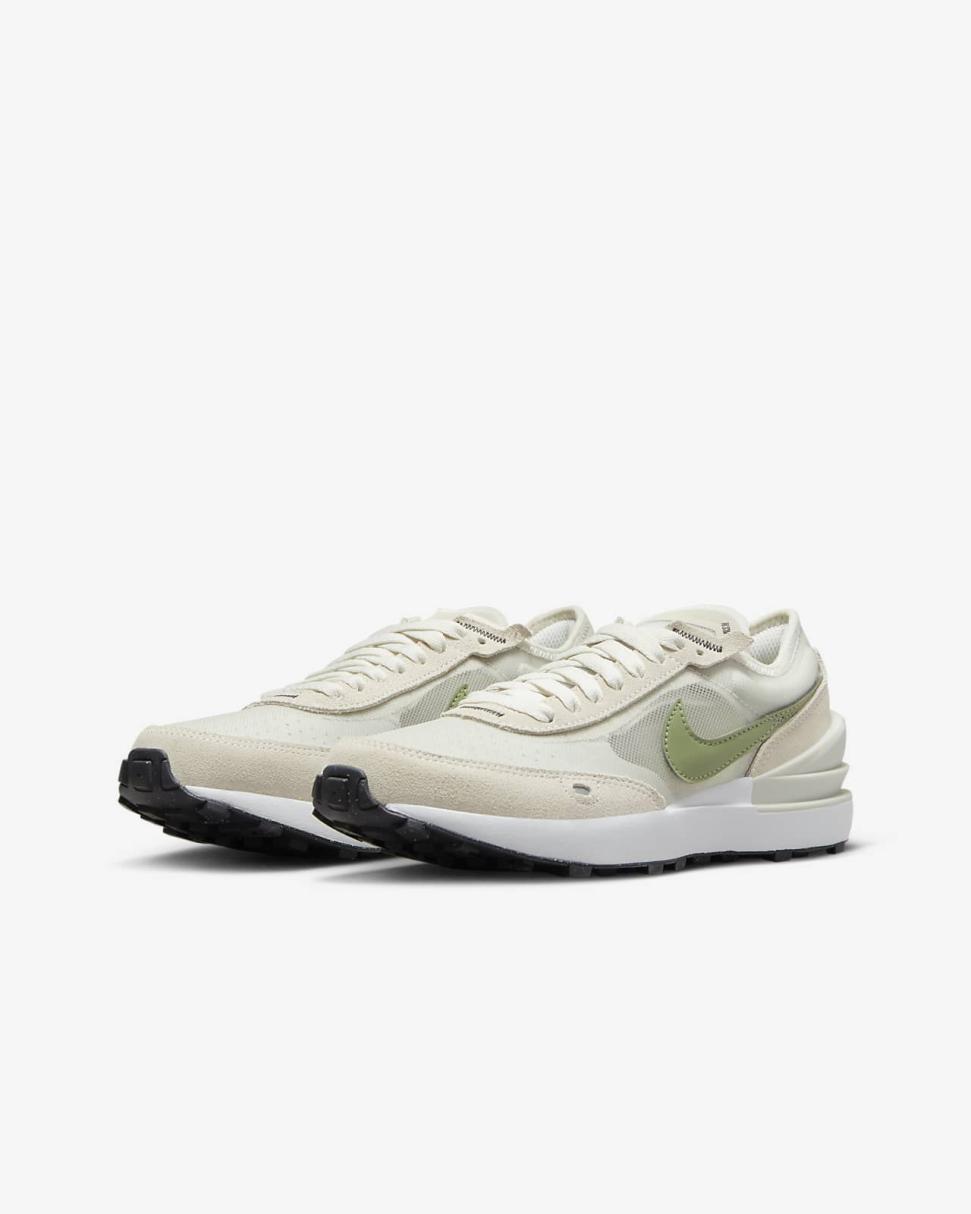 Nike Waffle One Light Bone/Phantom/White/Oil Green | Kids Nike Lifestyle
