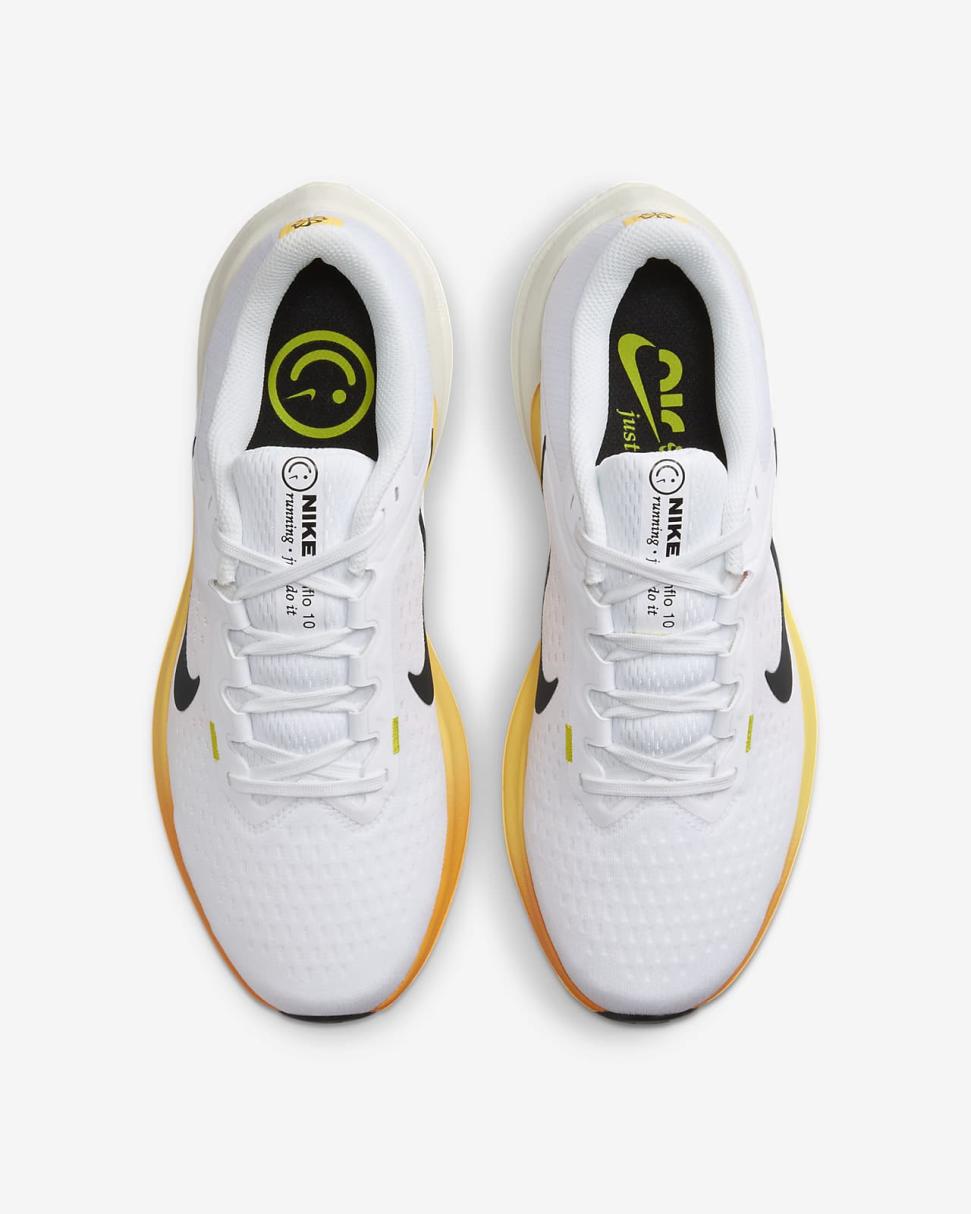 Nike Winflo 10 White/Citron Pulse/Vivid Orange/Black | Womens Nike First Day Kicks