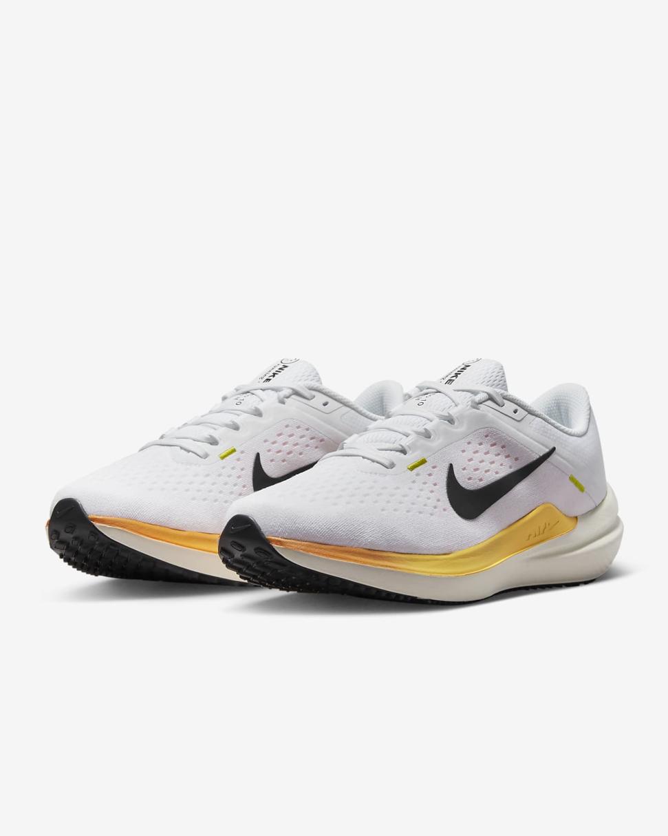 Nike Winflo 10 White/Citron Pulse/Vivid Orange/Black | Womens Nike First Day Kicks