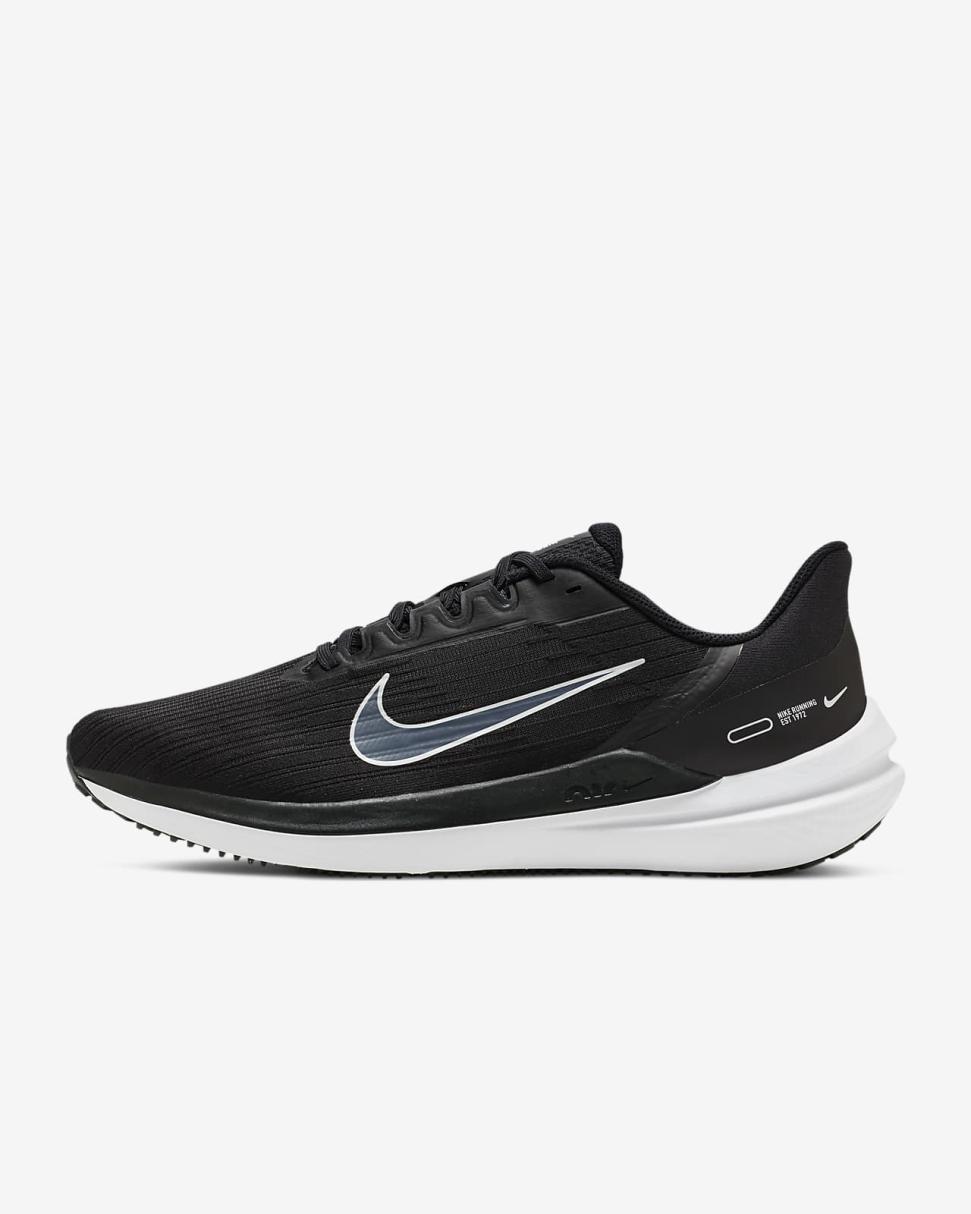Nike Winflo 9 Black/Dark Smoke Grey/White | Mens Nike Running