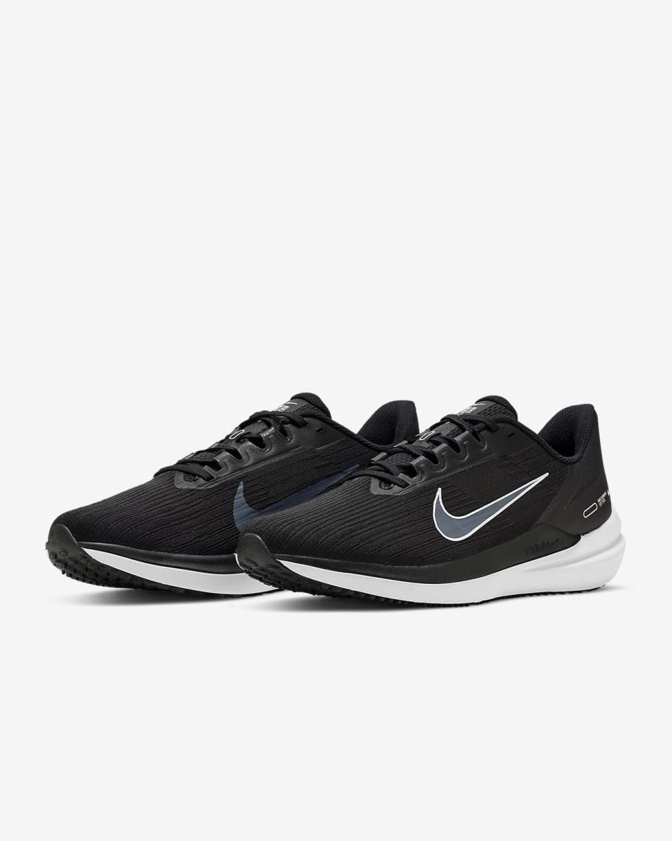 Nike Winflo 9 Black/Dark Smoke Grey/White | Mens Nike Running