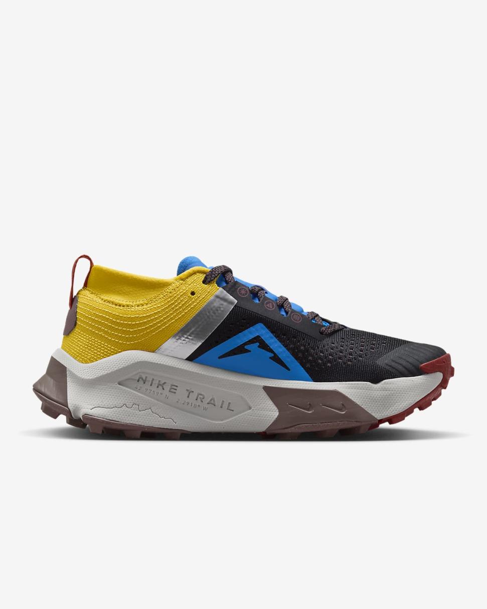 Nike Zegama Black/Vivid Sulfur/Track Red/Light Photo Blue | Womens Nike Running