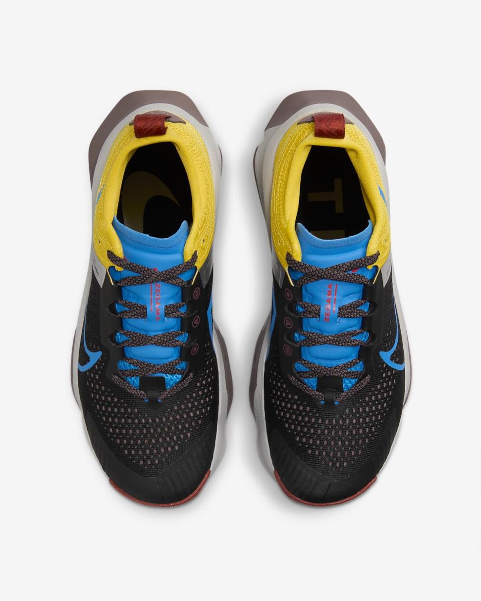 Nike Zegama Black/Vivid Sulfur/Track Red/Light Photo Blue | Womens Nike Running