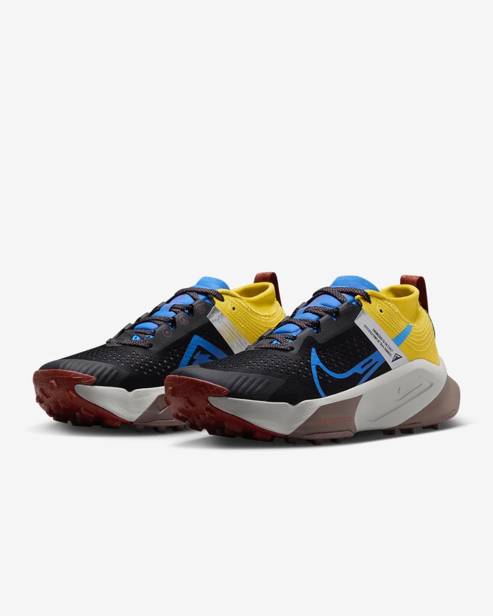 Nike Zegama Black/Vivid Sulfur/Track Red/Light Photo Blue | Womens Nike Running