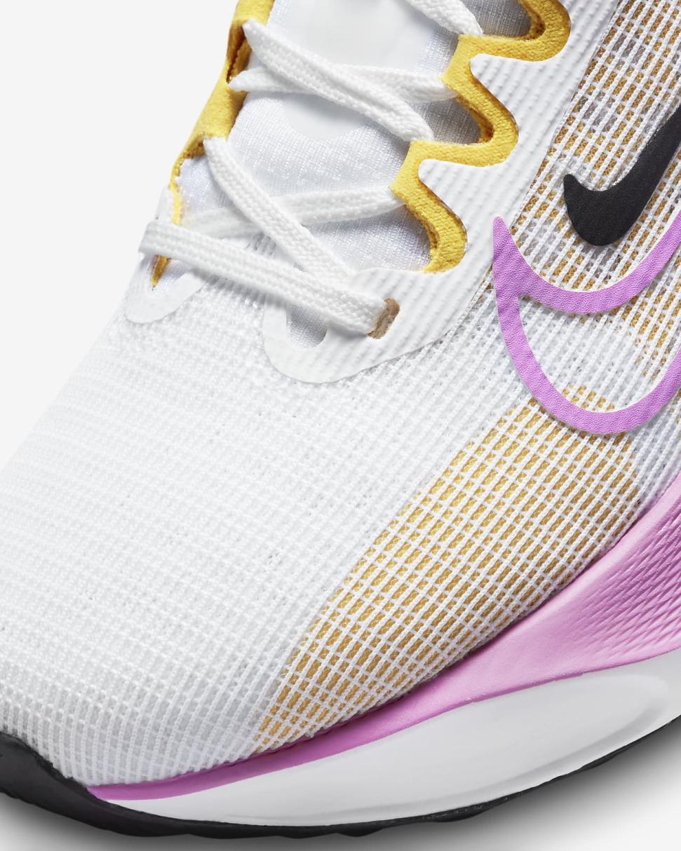 Nike Zoom Fly 5 White/Vivid Sulfur/Amber Brown/Rush Fuchsia | Womens Nike Running