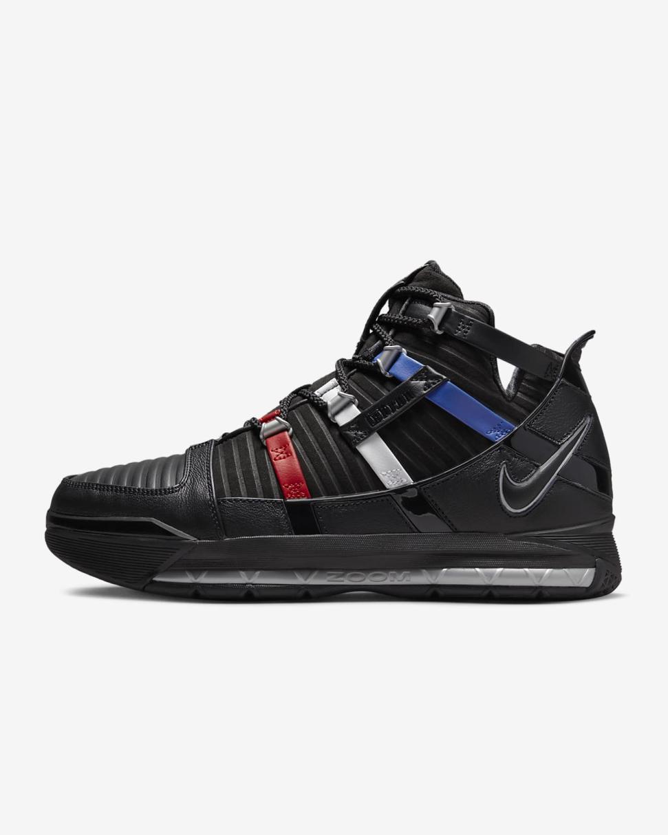 Nike Zoom LeBron 3 Black/University Red/Game Royal/Metallic Silver | Mens Nike Lifestyle
