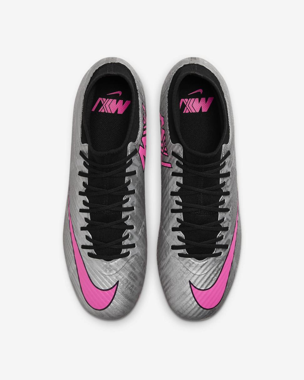 Nike Zoom Mercurial Superfly 9 Academy XXV MG Metallic Silver/Black/Volt/Hyper Pink | Mens Nike Soccer