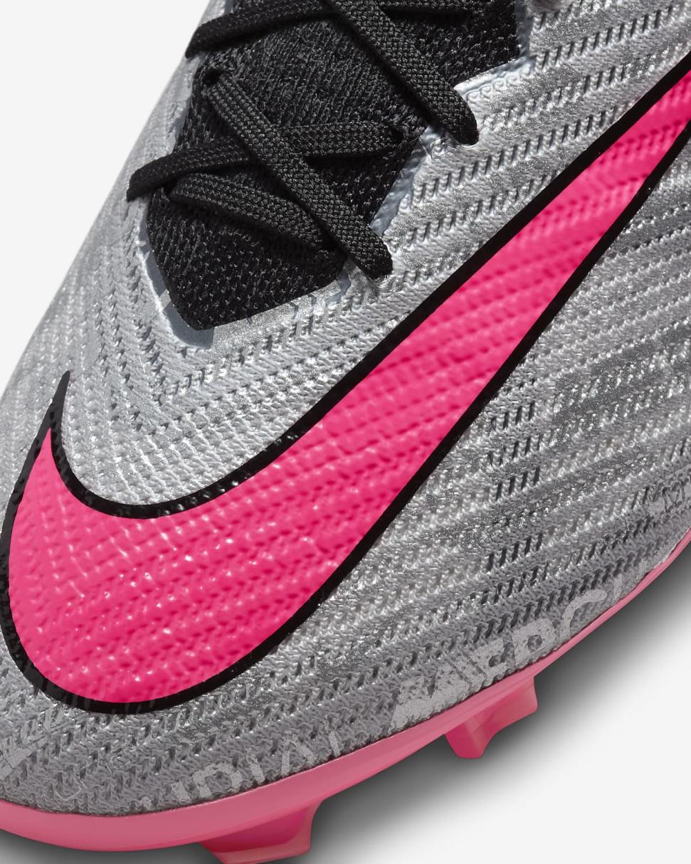 Nike Zoom Mercurial Superfly 9 Elite XXV FG Metallic Silver/Black/Hyper Pink | Mens Nike Soccer