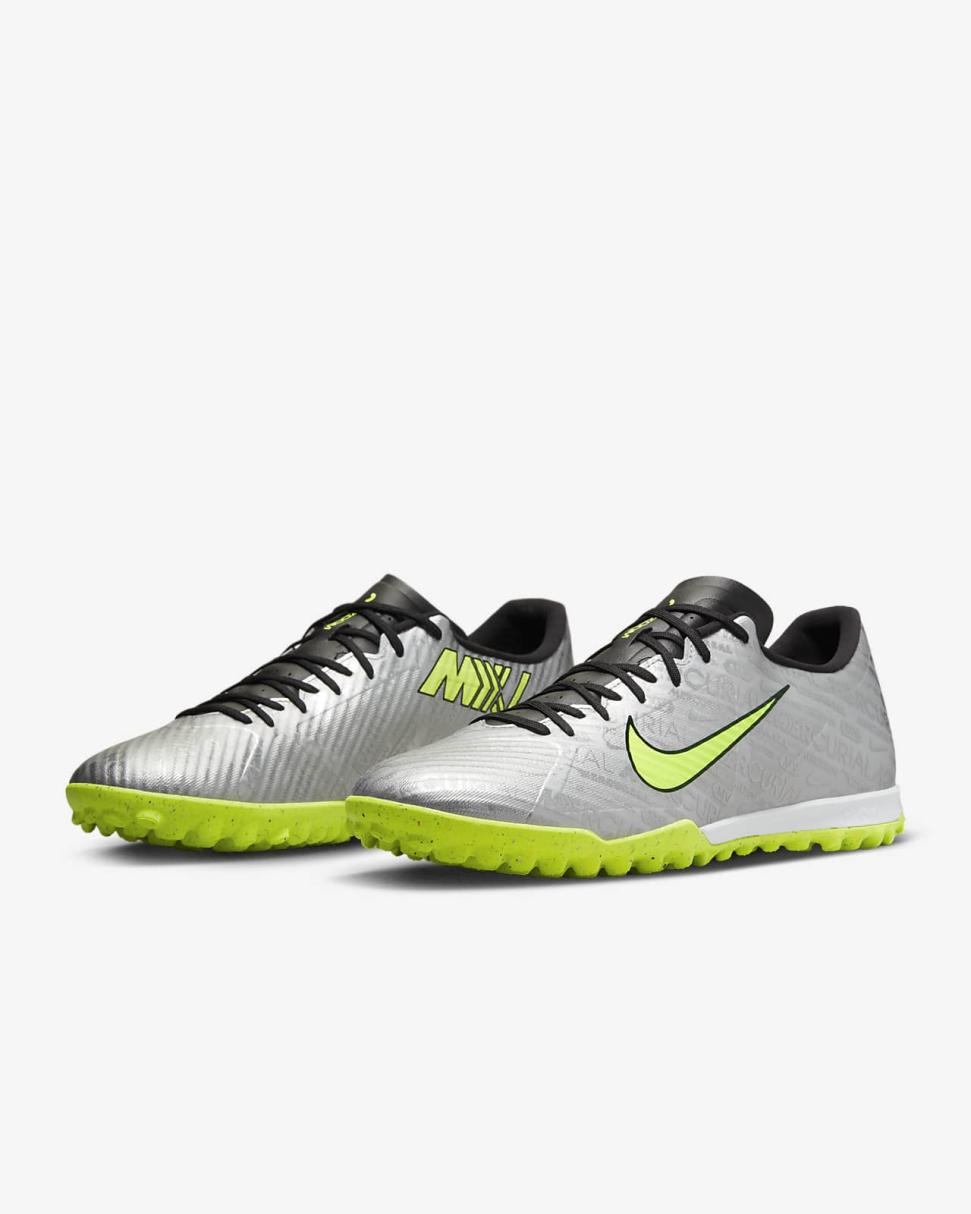 Nike Zoom Mercurial Vapor 15 Academy XXV TF Metallic Silver/Black/Volt/Volt | Mens Nike Soccer