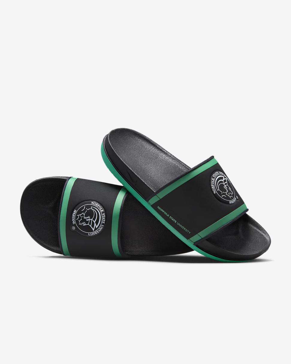 Norfolk State Black/Sea Green/White | Mens Nike Slides