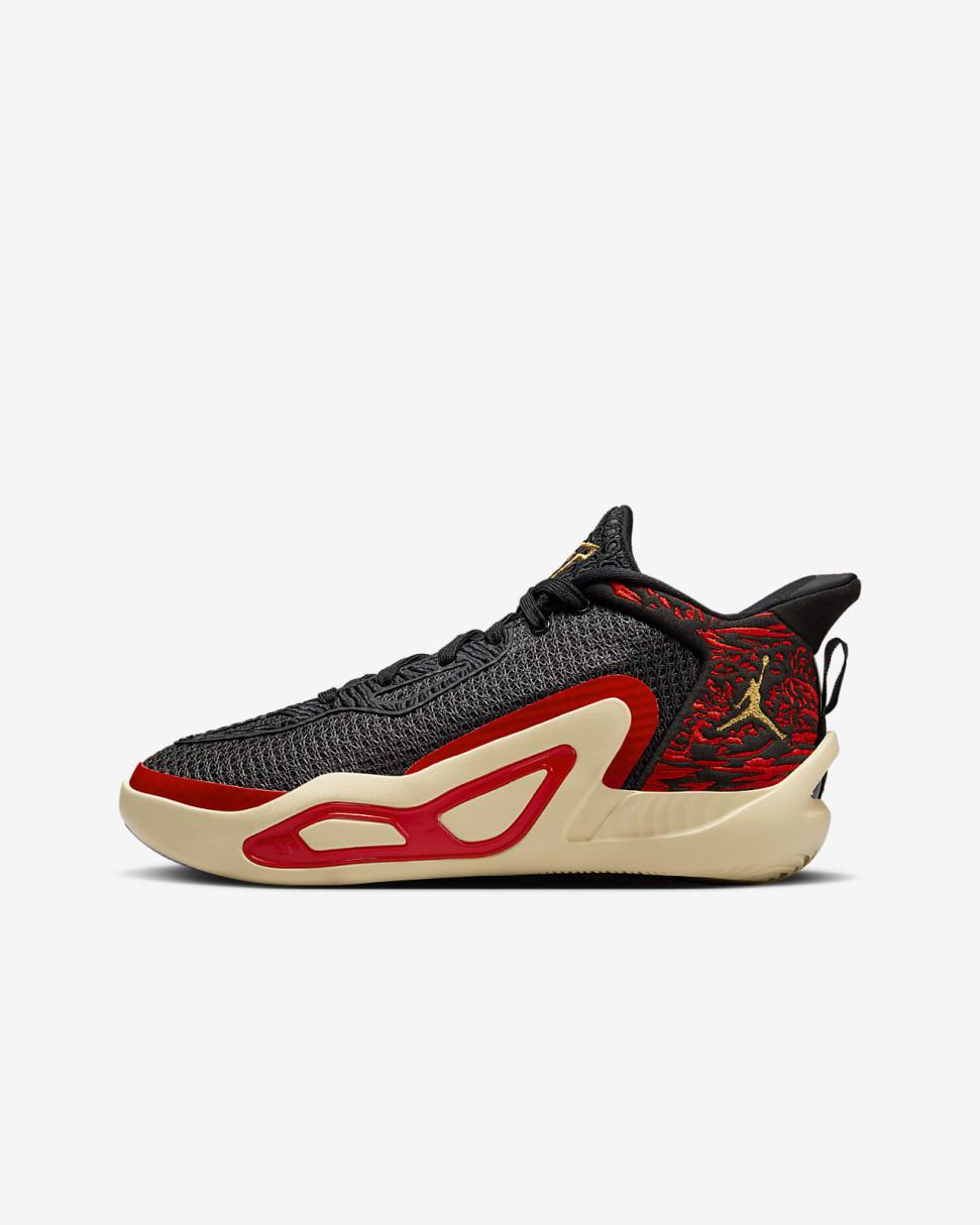 Tatum 1 "Zoo" Black/University Red/Beach/Metallic Gold | Kids Nike Jordan