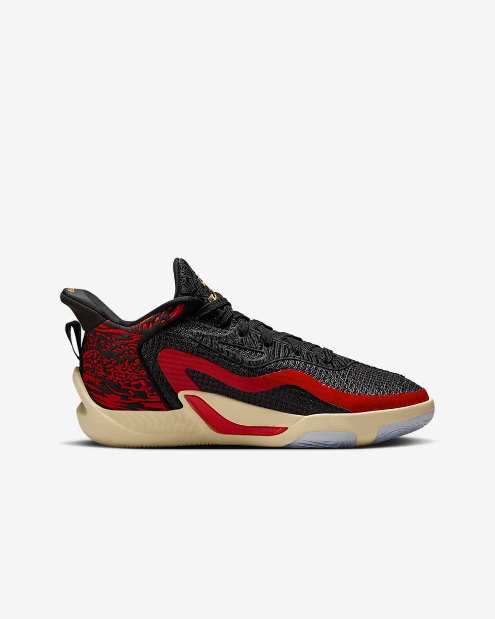 Tatum 1 "Zoo" Black/University Red/Beach/Metallic Gold | Kids Nike Jordan