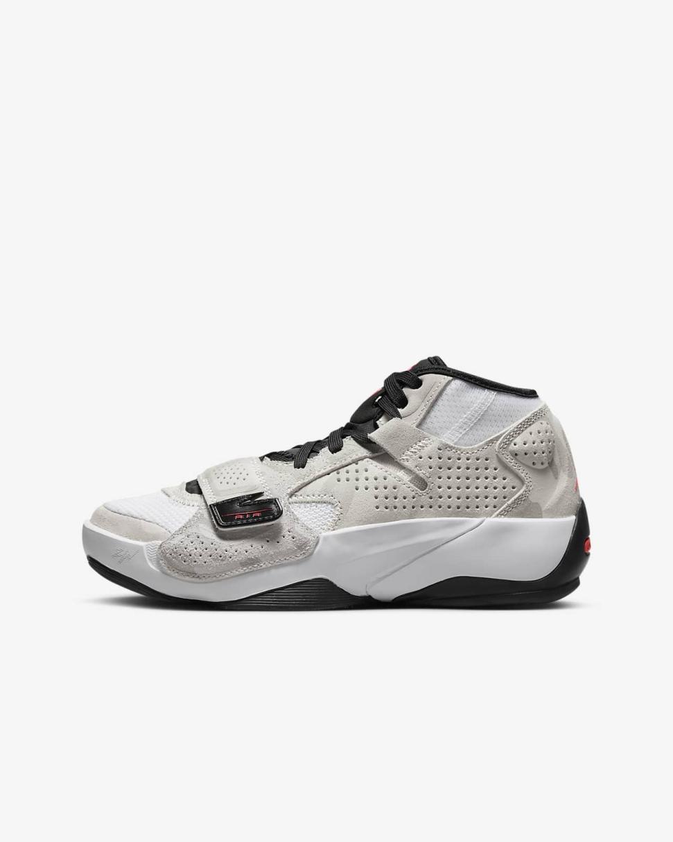 Zion 2 White/Black/Photon Dust/Flash Crimson | Kids Nike Jordan