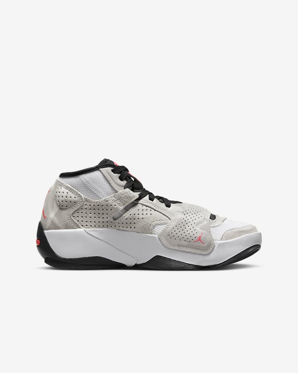 Zion 2 White/Black/Photon Dust/Flash Crimson | Kids Nike Jordan