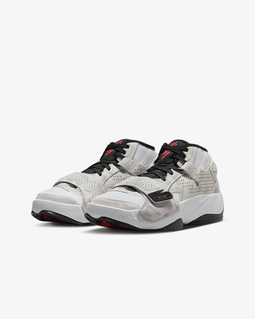 Zion 2 White/Black/Photon Dust/Flash Crimson | Kids Nike Jordan